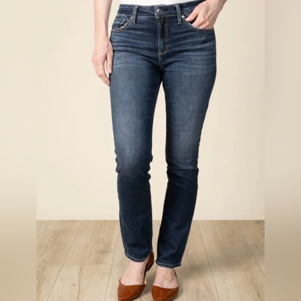 Silver Jeans Dark Blue Avery Straight Leg Women's Jeans